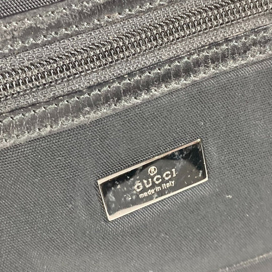 GUCCI Shoulder Bag 122374 Leather / nylon black Messenger bag logo flap