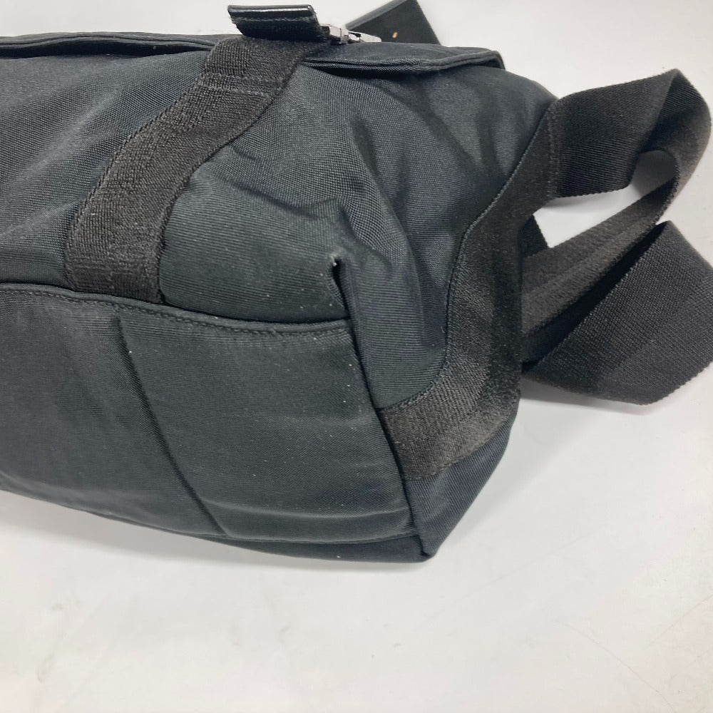 GUCCI Shoulder Bag 122374 Leather / nylon black Messenger bag logo flap