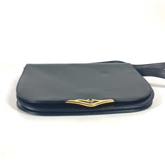 CARTIER Shoulder Bag leather Navy Pochette bag Crossbody Sapphire line Women Used Authentic