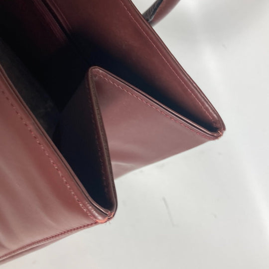 CARTIER Tote Bag leather Bordeaux vertical logo Must Line Women Used Authentic