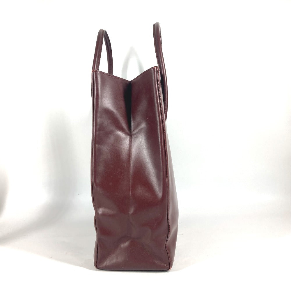 CARTIER Tote Bag leather Bordeaux vertical logo Must Line Women Used Authentic