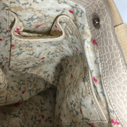 CELINE Tote Bag Leather / canvas white Macadam logo denim gradation