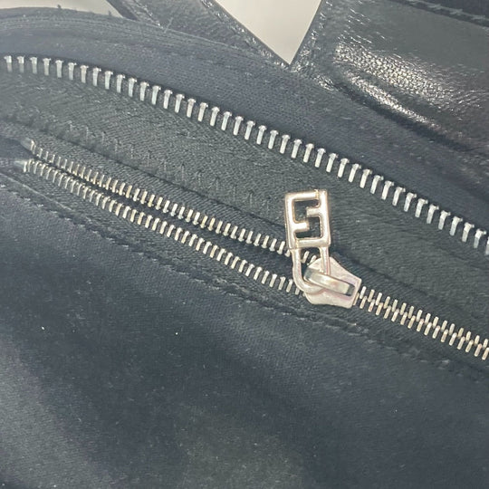 FENDI Shoulder Bag Nylon black logo FF Women Used Authentic