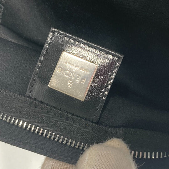 FENDI Shoulder Bag Nylon black logo FF Women Used Authentic