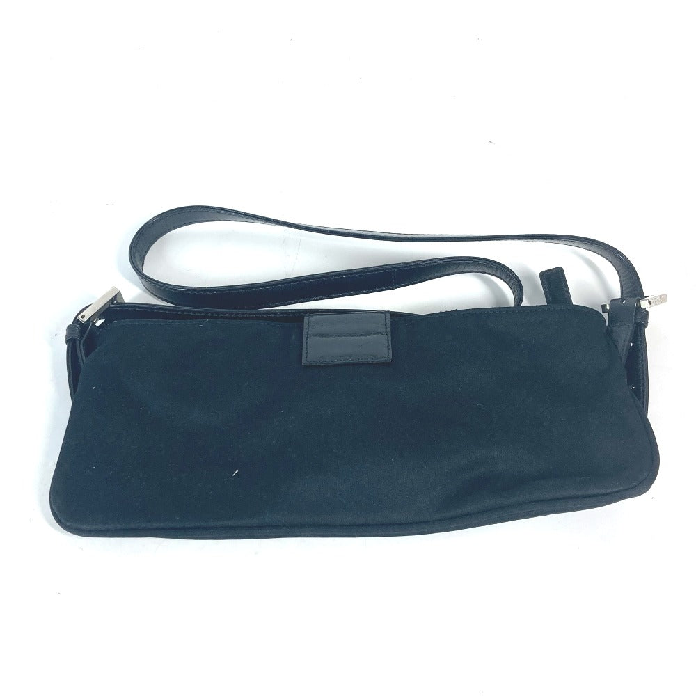 FENDI Shoulder Bag Nylon black logo FF Women Used Authentic