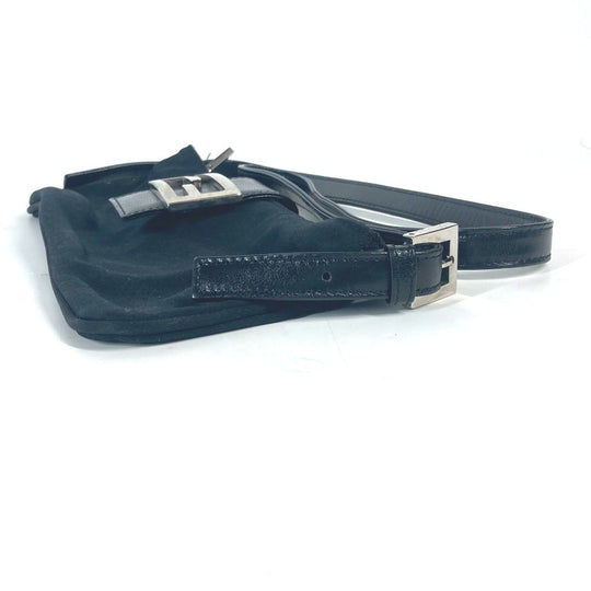 FENDI Shoulder Bag Nylon black logo FF Women Used Authentic