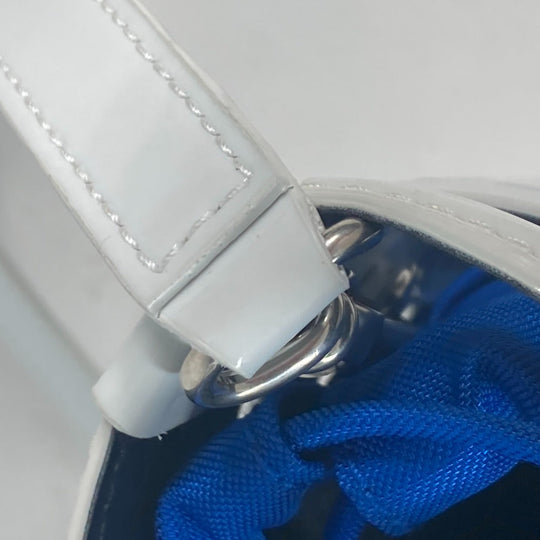 BALENCIAGA Handbag 630708 Patent leather white With porch All-over pattern All-over logo Women Used Authentic