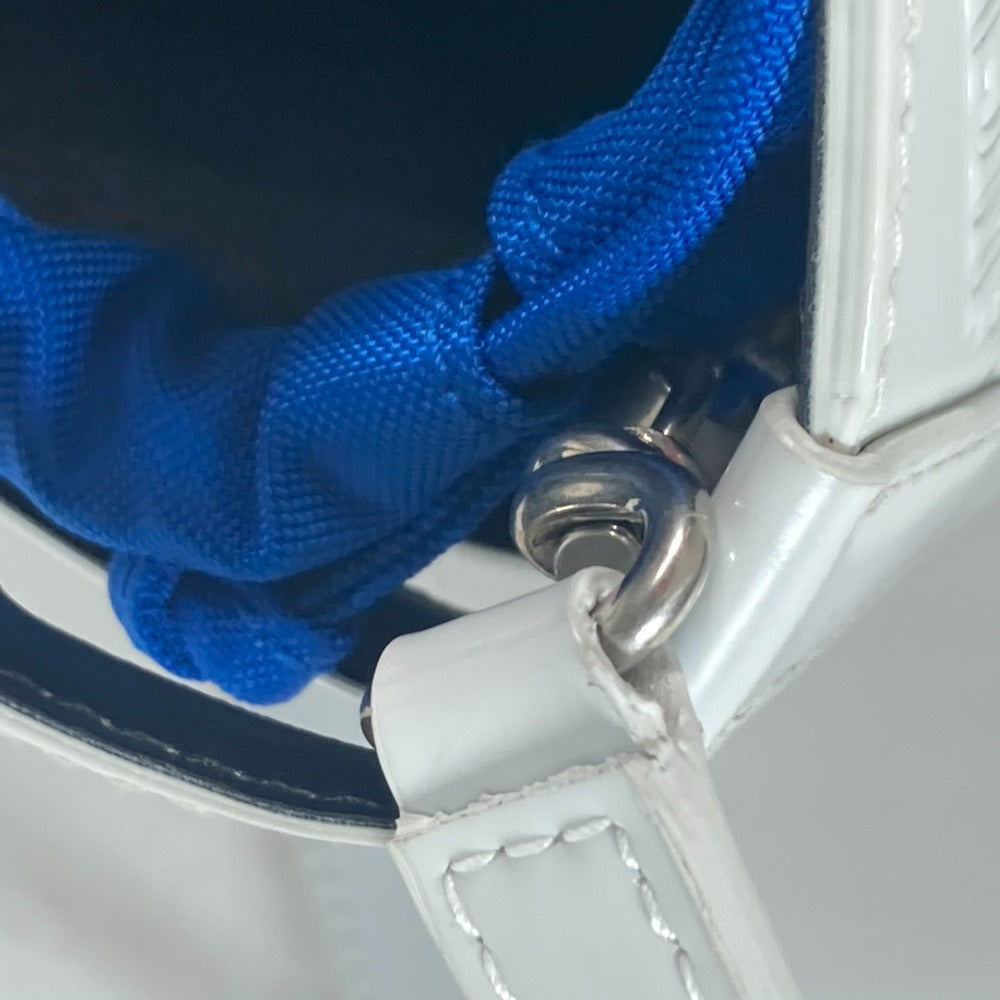 BALENCIAGA Handbag 630708 Patent leather white With porch All-over pattern All-over logo Women Used Authentic