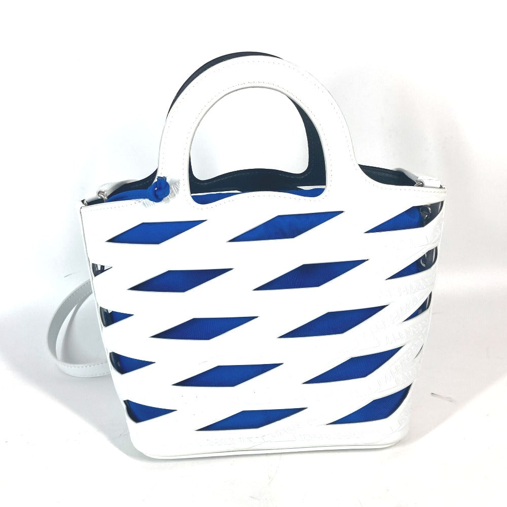 BALENCIAGA Handbag 630708 Patent leather white With porch All-over pattern All-over logo Women Used Authentic