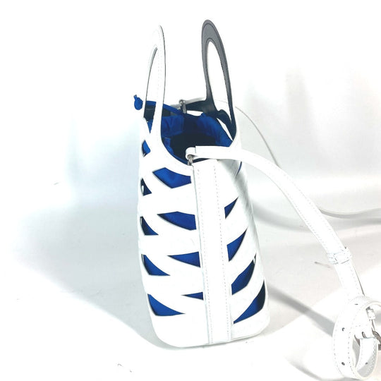 BALENCIAGA Handbag 630708 Patent leather white With porch All-over pattern All-over logo Women Used Authentic