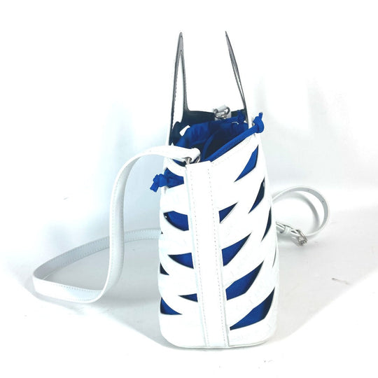 BALENCIAGA Handbag 630708 Patent leather white With porch All-over pattern All-over logo Women Used Authentic
