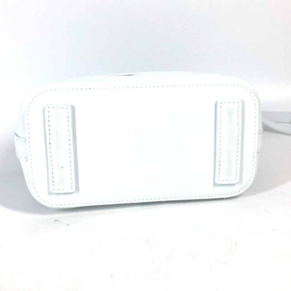 BALENCIAGA Handbag 630708 Patent leather white With porch All-over pattern All-over logo Women Used Authentic