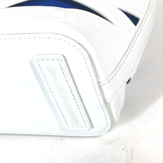 BALENCIAGA Handbag 630708 Patent leather white With porch All-over pattern All-over logo Women Used Authentic