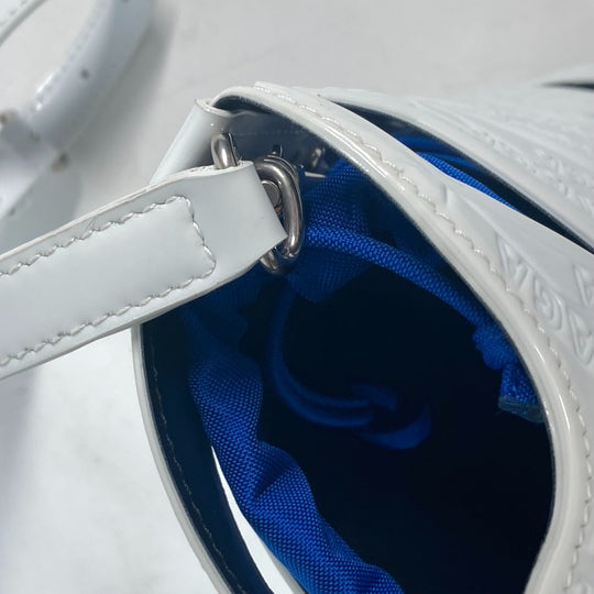 BALENCIAGA Handbag 630708 Patent leather white With porch All-over pattern All-over logo Women Used Authentic