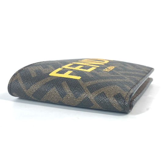 FENDI Folded wallet 7M0339 PVC / Leather Brown Zucca logo mens Used Authentic
