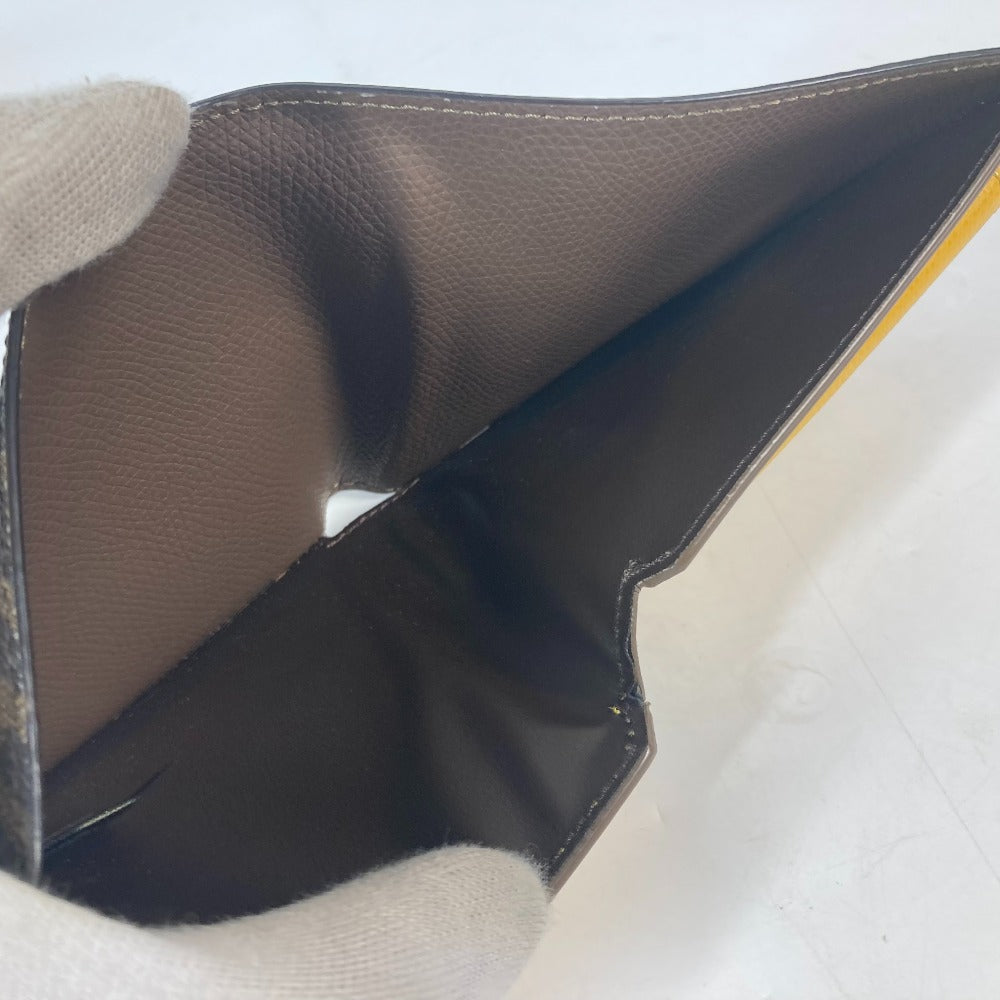 FENDI Folded wallet 7M0339 PVC / Leather Brown Zucca logo mens Used Authentic