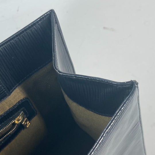 FENDI Shoulder Bag leather black vintage logo Women Used Authentic