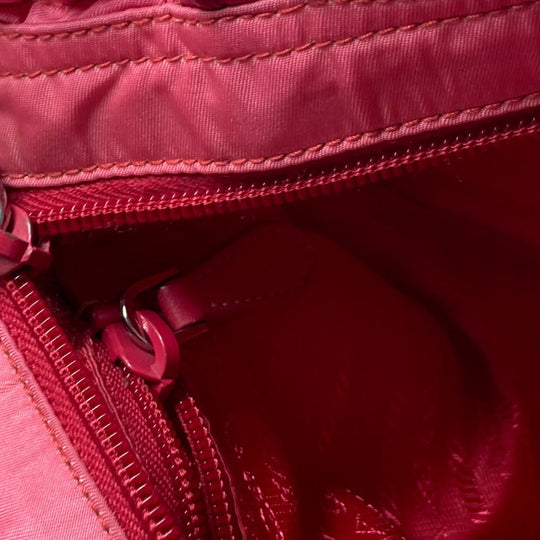 PRADA Handbag Nylon pink Shoulder Bag Bag logo ribbon