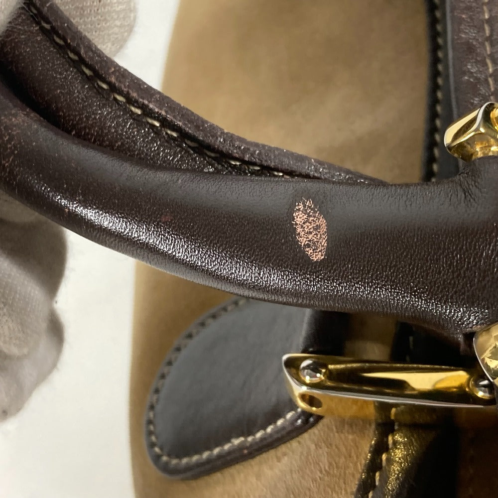LOEWE Handbag Leather / suede beige Amazona 32 logo Women Used Authentic