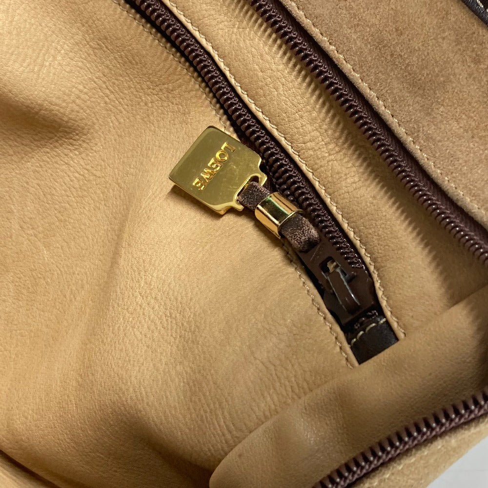 LOEWE Handbag Leather / suede beige Amazona 32 logo Women Used Authentic