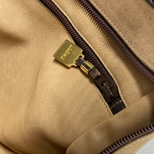 LOEWE Handbag Leather / suede beige Amazona 32 logo Women Used Authentic