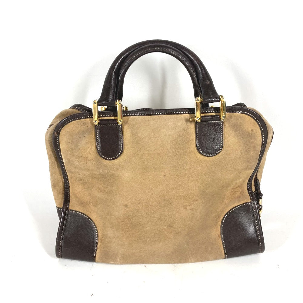 LOEWE Handbag Leather / suede beige Amazona 32 logo Women Used Authentic
