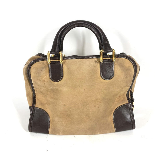 LOEWE Handbag Leather / suede beige Amazona 32 logo Women Used Authentic
