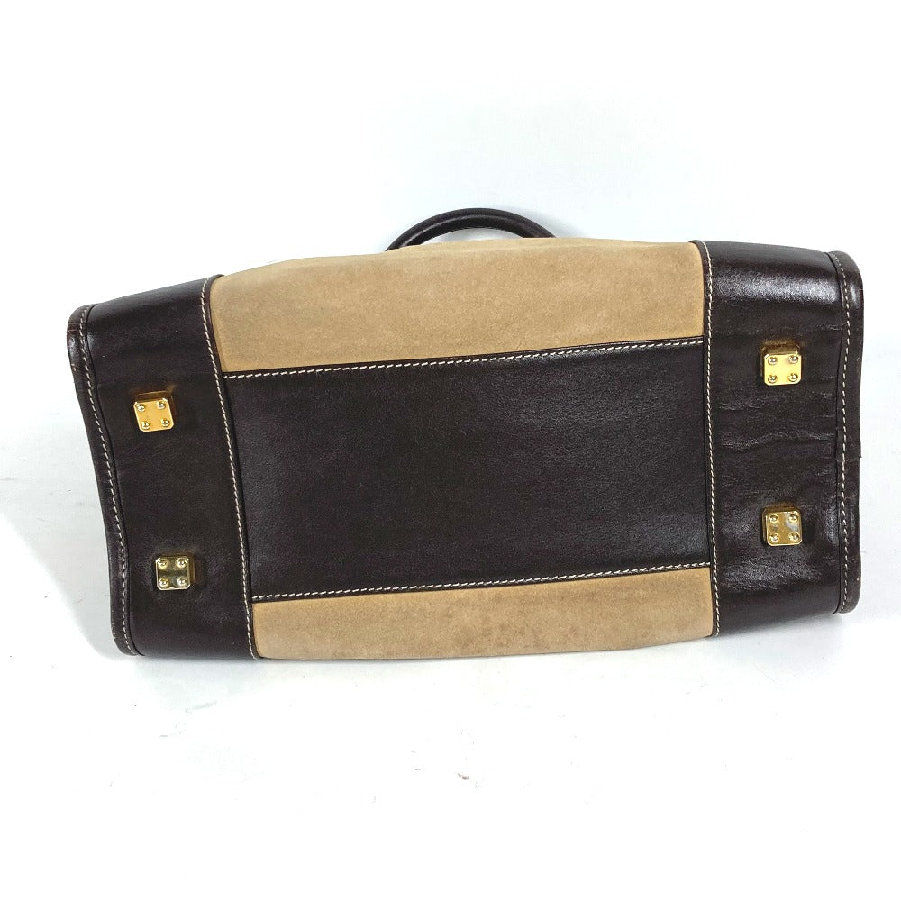 LOEWE Handbag Leather / suede beige Amazona 32 logo Women Used Authentic