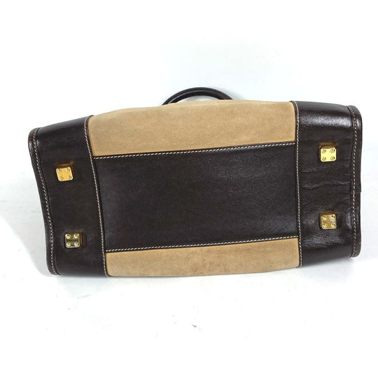LOEWE Handbag Leather / suede beige Amazona 32 logo Women Used Authentic