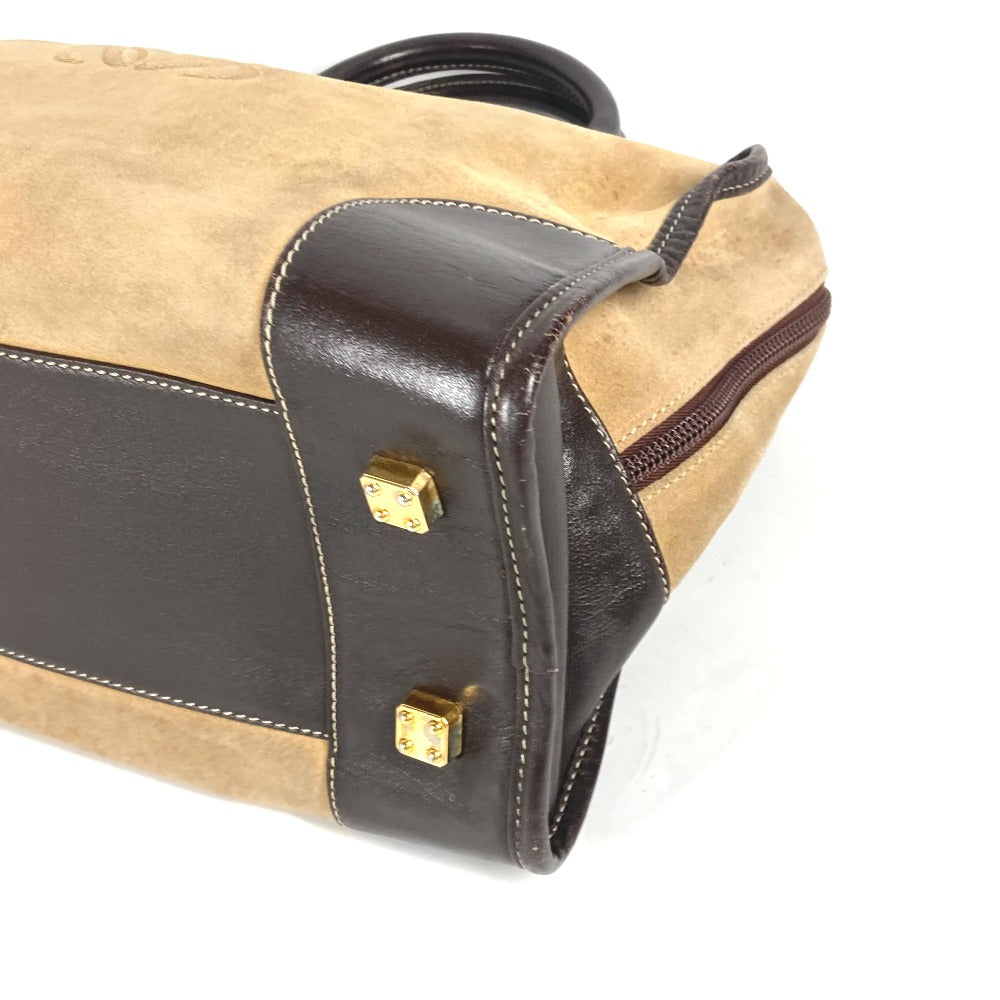 LOEWE Handbag Leather / suede beige Amazona 32 logo Women Used Authentic