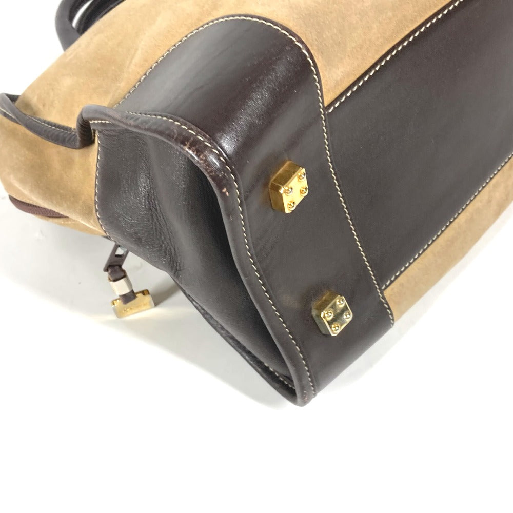 LOEWE Handbag Leather / suede beige Amazona 32 logo Women Used Authentic