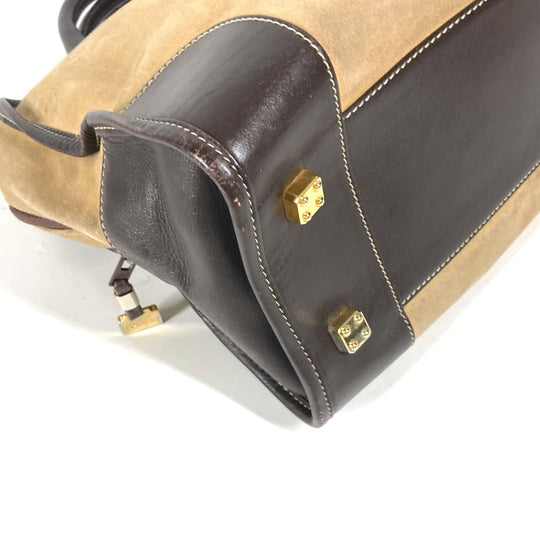 LOEWE Handbag Leather / suede beige Amazona 32 logo Women Used Authentic