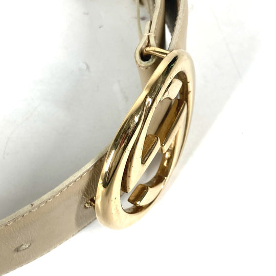 GUCCI belt 037･0394 leather beige GG logo 65