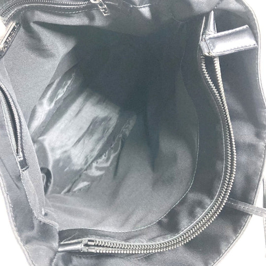 FENDI Shoulder Bag Leather / nylon black vintage FF logo Women Used Authentic