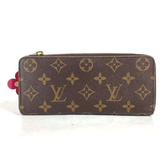 LOUIS VUITTON Long Wallet Purse M64201 Monogram canvas pink Monogram Flower Portefeuille Clemence
