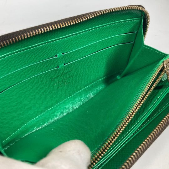 LOUIS VUITTON Long Wallet Purse M60451 Monogram canvas green Monogram Pumpkin Dot Yayoi Kusama Zippy wallet