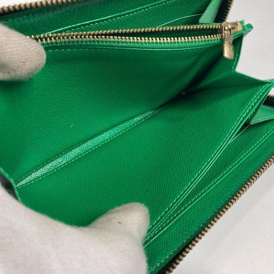 LOUIS VUITTON Long Wallet Purse M60451 Monogram canvas green Monogram Pumpkin Dot Yayoi Kusama Zippy wallet