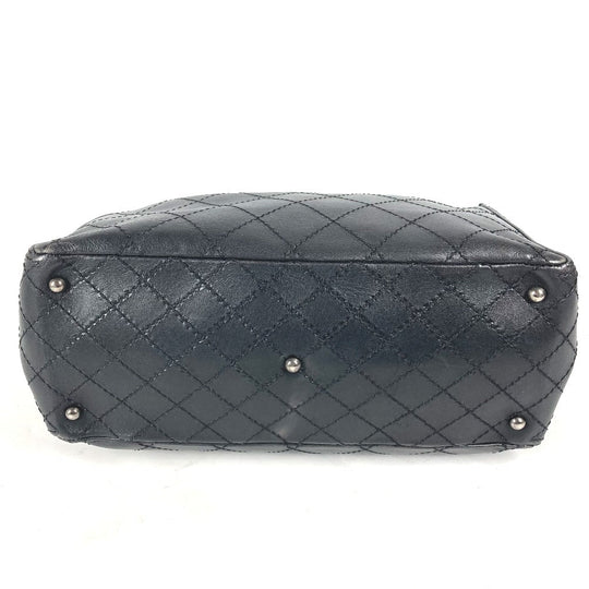 CHANEL Shoulder Bag leather black Matelasse WChain Quilting CC COCO Mark logo