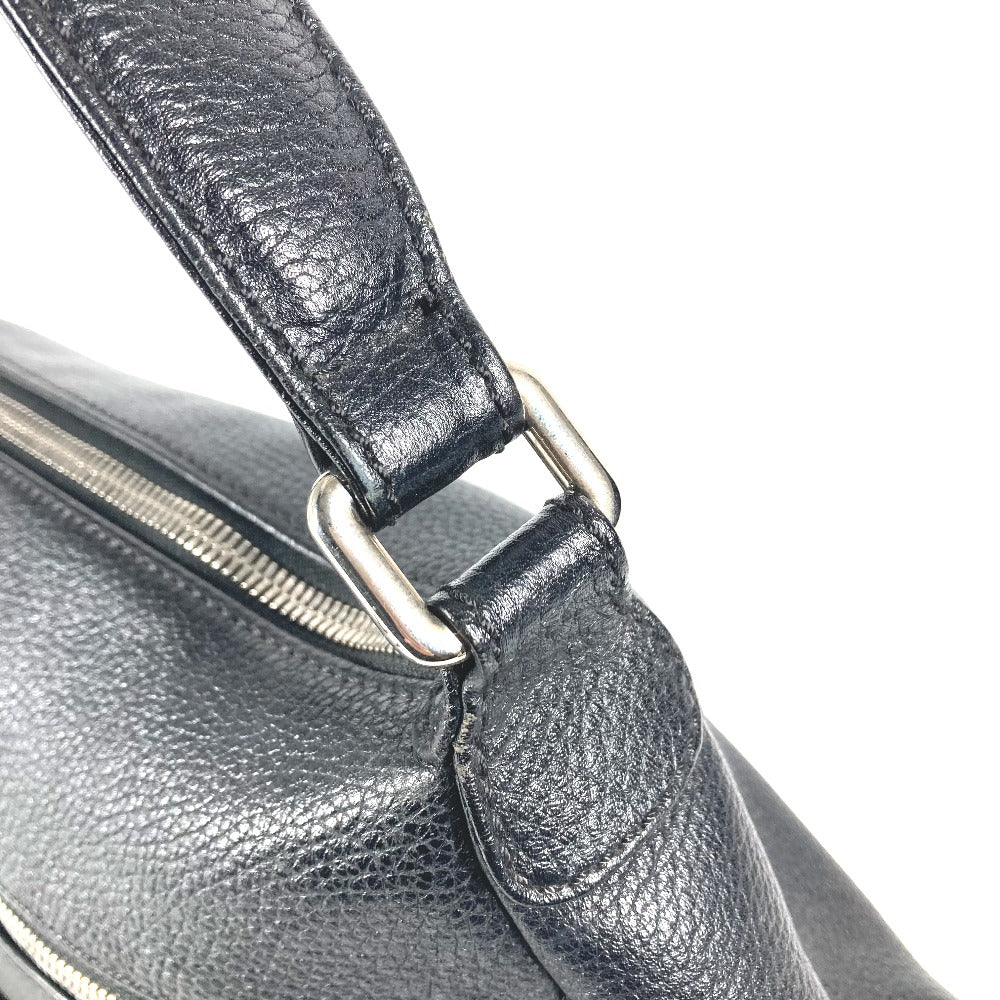 CHANEL Shoulder Bag leather black one belt shoulder bag logo fringe tassel Women Used Authentic