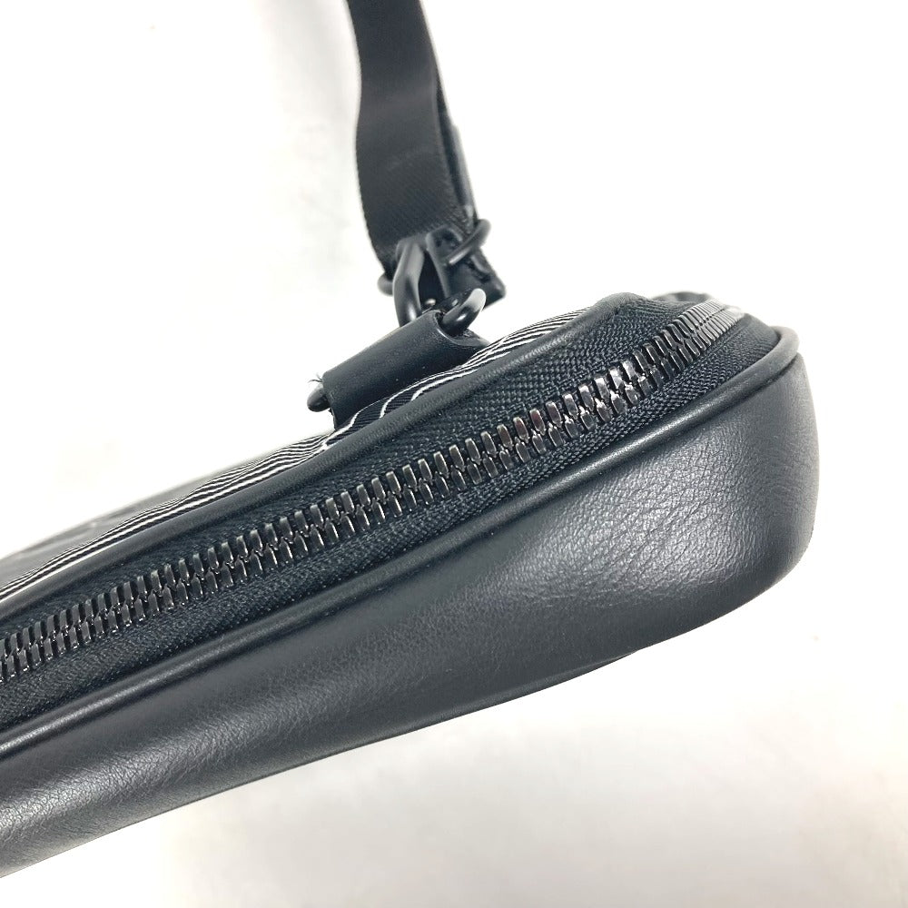 LOUIS VUITTON Shoulder Bag M55698 Leather / nylon black LV initials Expandable messenger unisex(Unisex) Used Authentic
