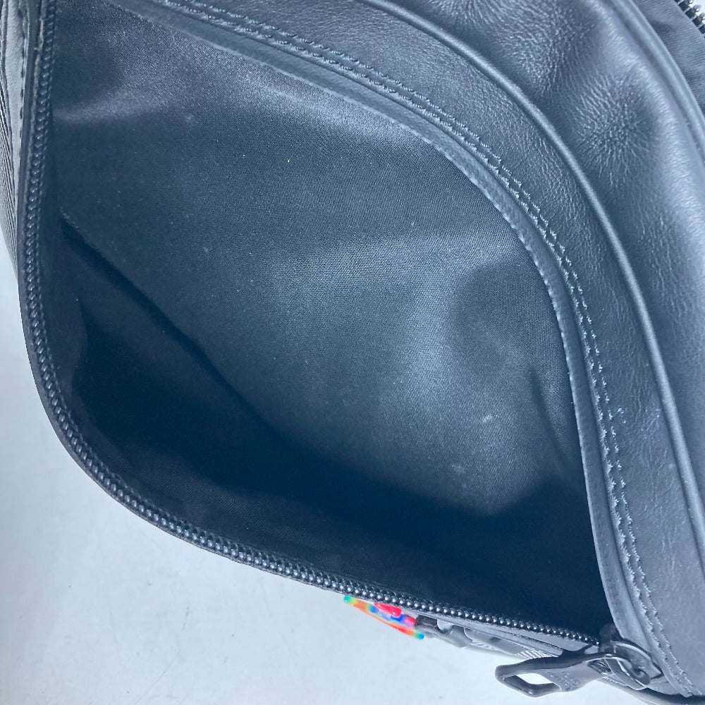 LOUIS VUITTON Shoulder Bag M55698 Leather / nylon black LV initials Expandable messenger unisex(Unisex) Used Authentic