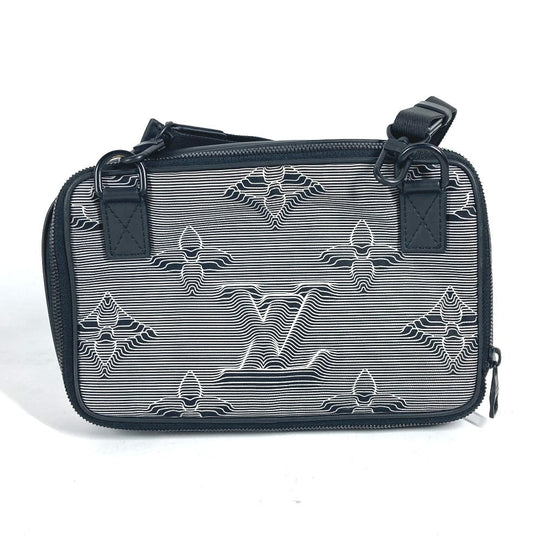 LOUIS VUITTON Shoulder Bag M55698 Leather / nylon black LV initials Expandable messenger unisex(Unisex) Used Authentic