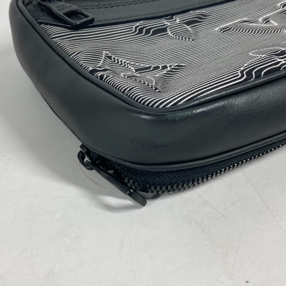 LOUIS VUITTON Shoulder Bag M55698 Leather / nylon black LV initials Expandable messenger unisex(Unisex) Used Authentic