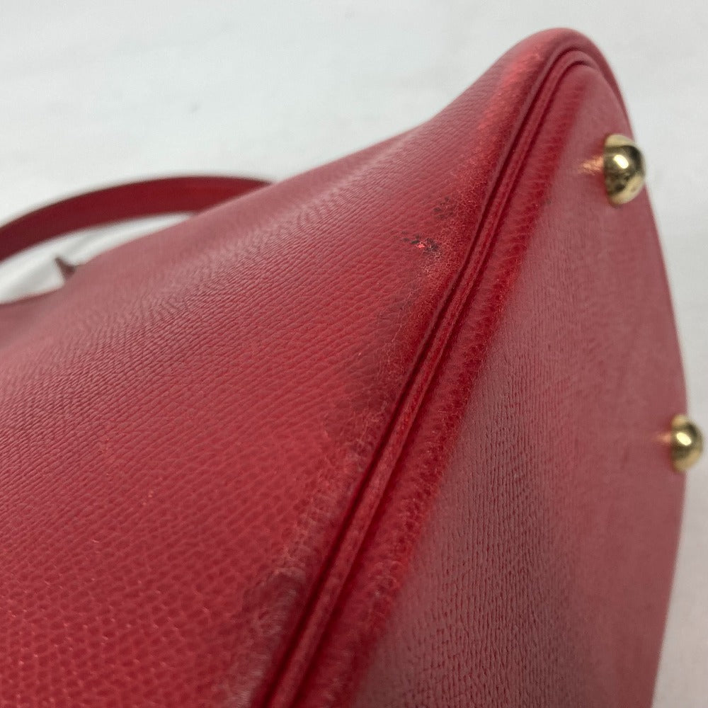 HERMES Handbag Courchevel Red 2WAY bag Shoulder Bag Bored 30