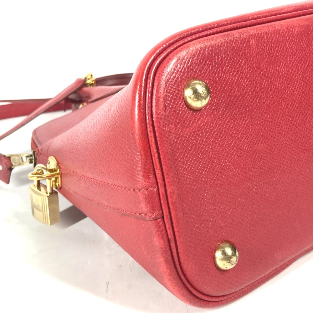 HERMES Handbag Courchevel Red 2WAY bag Shoulder Bag Bored 30