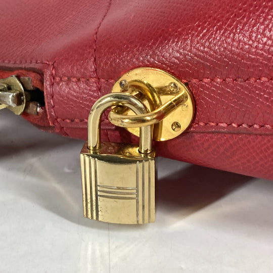 HERMES Handbag Courchevel Red 2WAY bag Shoulder Bag Bored 30