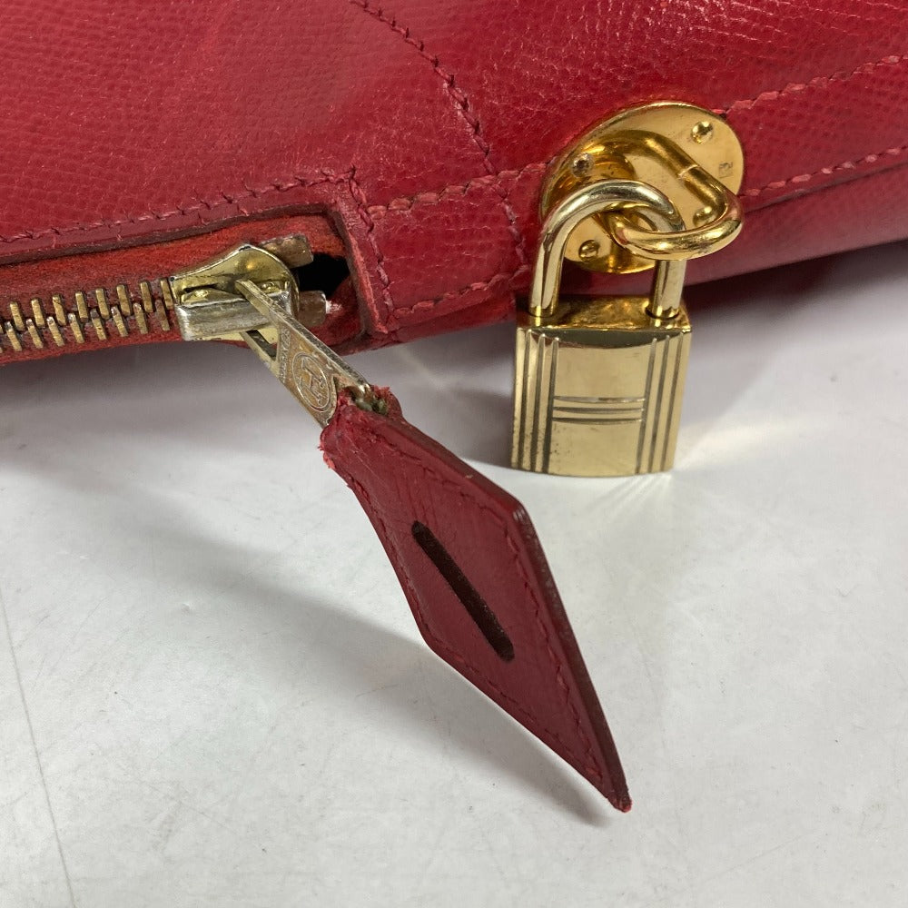 HERMES Handbag Courchevel Red 2WAY bag Shoulder Bag Bored 30