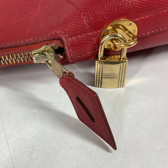 HERMES Handbag Courchevel Red 2WAY bag Shoulder Bag Bored 30