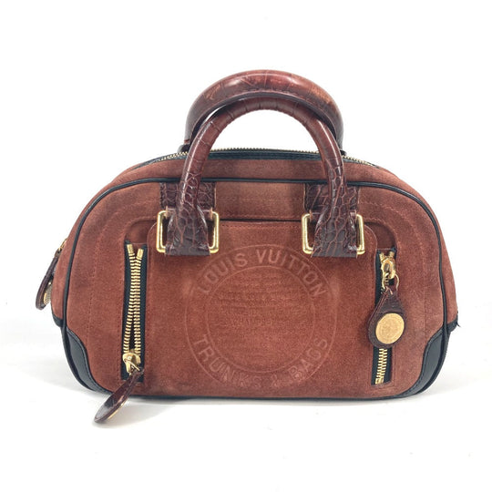 LOUIS VUITTON Handbag M95238 Leather / suede Brown Mini Boston Duffel bag Stamp bag PM Women Used Authentic