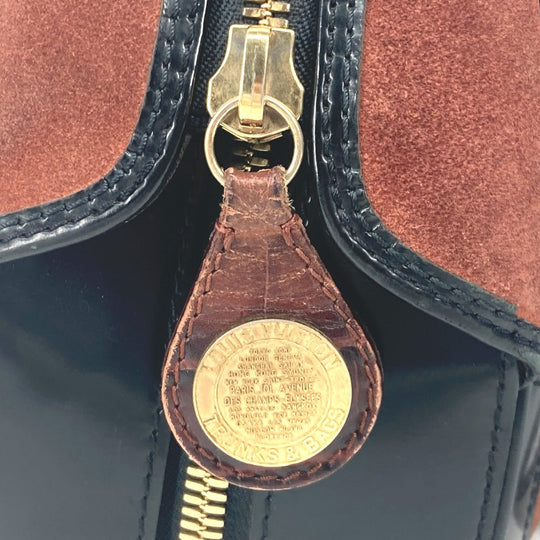 LOUIS VUITTON Handbag M95238 Leather / suede Brown Mini Boston Duffel bag Stamp bag PM Women Used Authentic